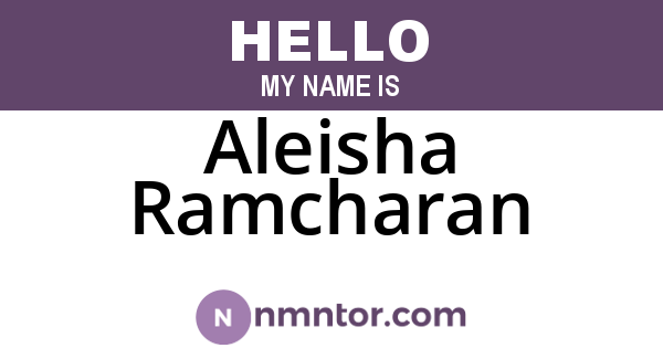 Aleisha Ramcharan