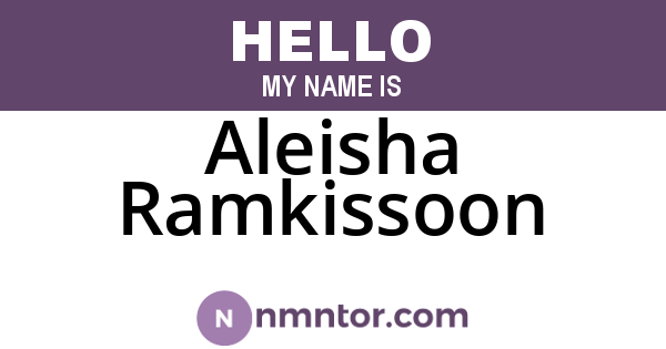 Aleisha Ramkissoon