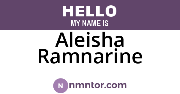 Aleisha Ramnarine