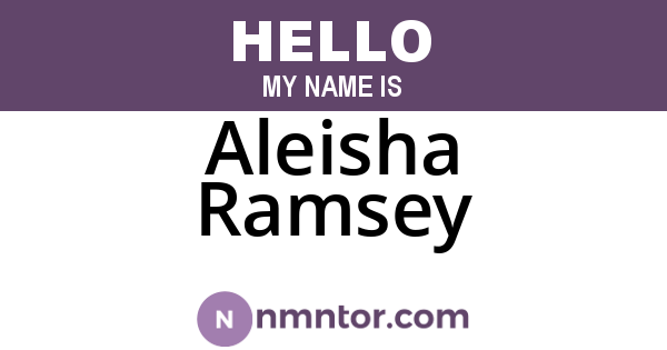 Aleisha Ramsey