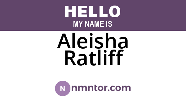 Aleisha Ratliff
