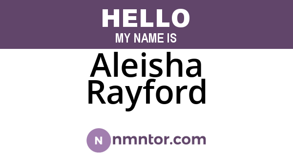 Aleisha Rayford