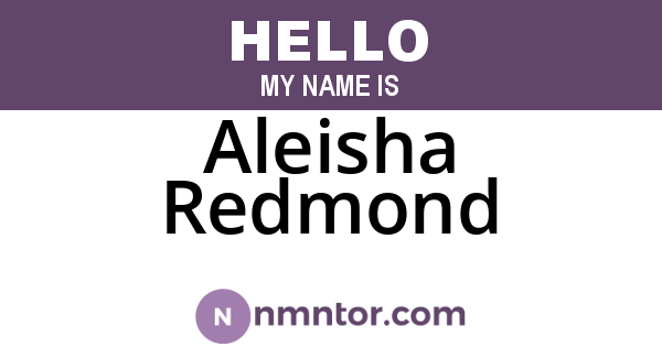 Aleisha Redmond