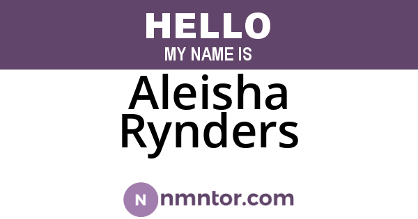 Aleisha Rynders