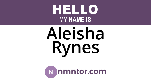 Aleisha Rynes