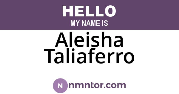 Aleisha Taliaferro