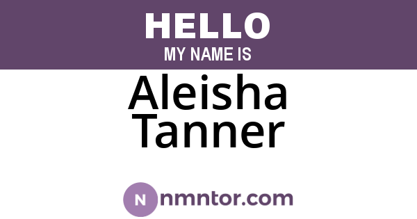 Aleisha Tanner