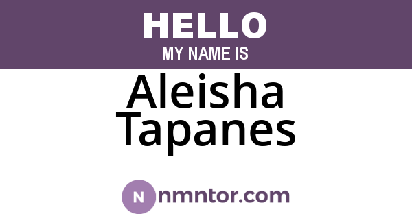 Aleisha Tapanes