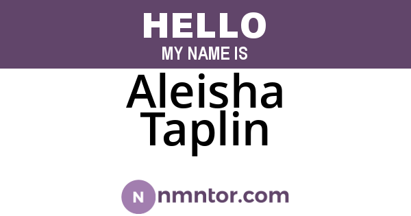 Aleisha Taplin