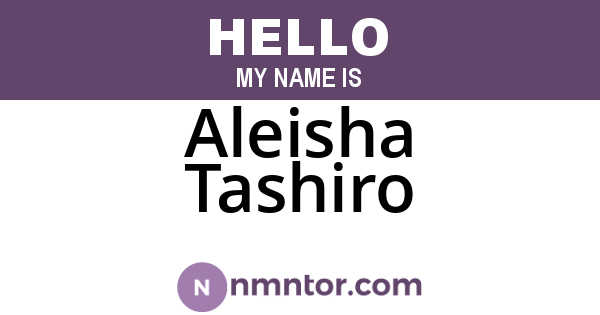 Aleisha Tashiro