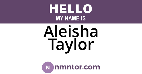 Aleisha Taylor