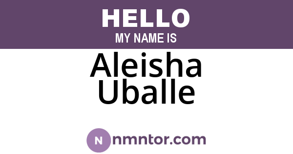 Aleisha Uballe