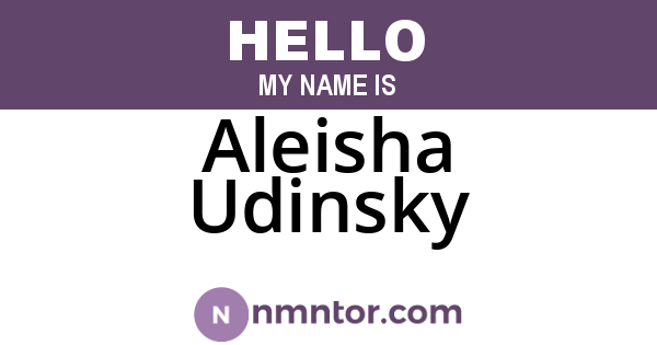 Aleisha Udinsky