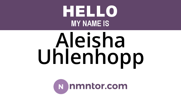 Aleisha Uhlenhopp