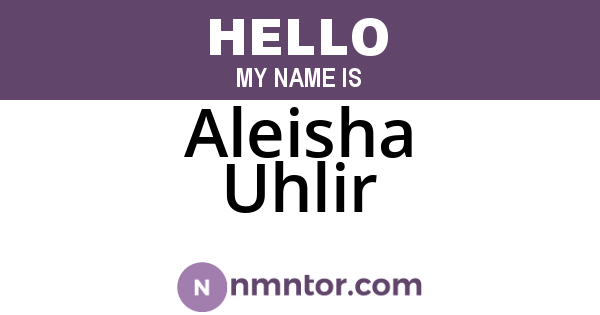Aleisha Uhlir