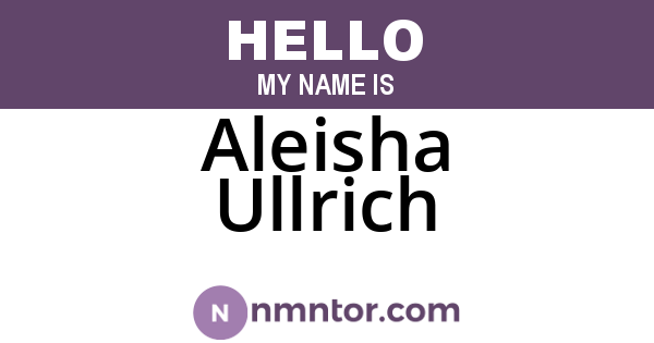 Aleisha Ullrich