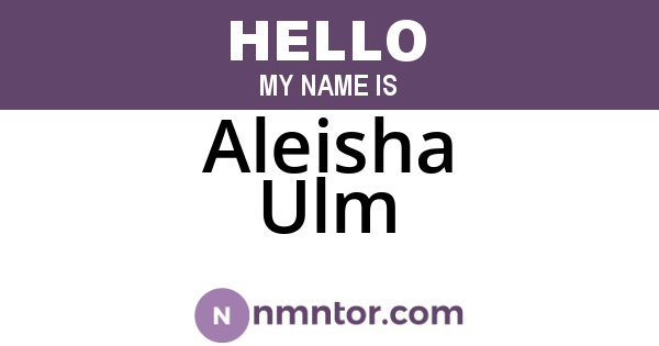 Aleisha Ulm