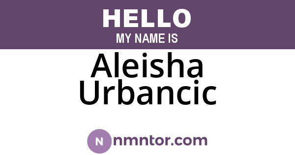 Aleisha Urbancic