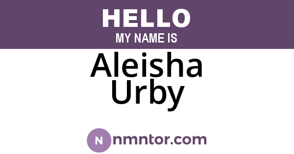 Aleisha Urby