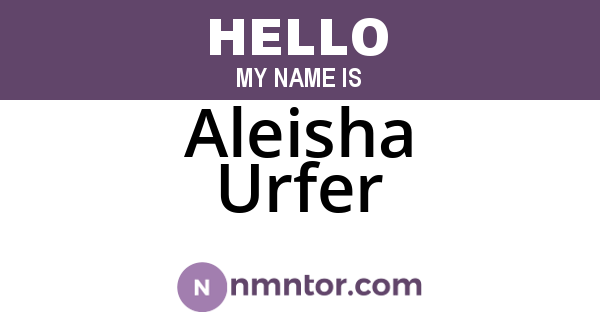 Aleisha Urfer