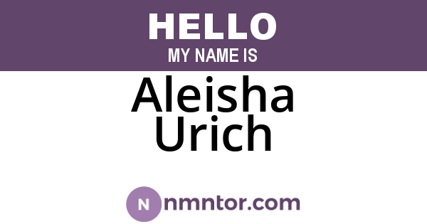 Aleisha Urich