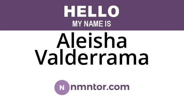 Aleisha Valderrama
