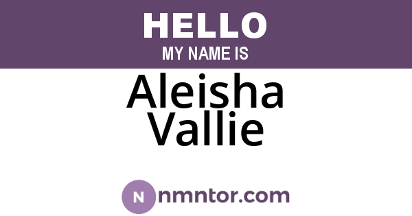 Aleisha Vallie