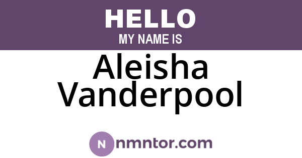 Aleisha Vanderpool