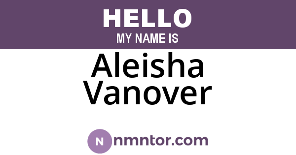 Aleisha Vanover
