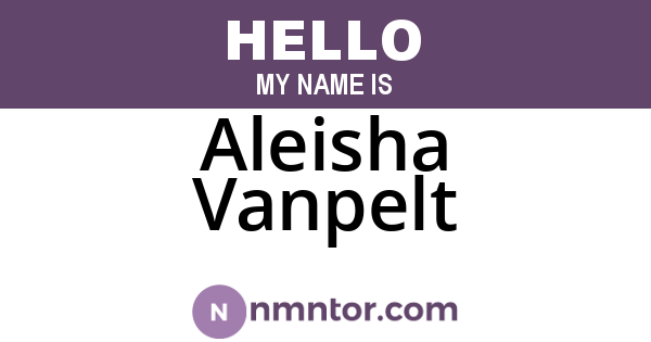 Aleisha Vanpelt