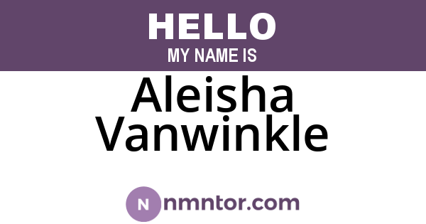 Aleisha Vanwinkle