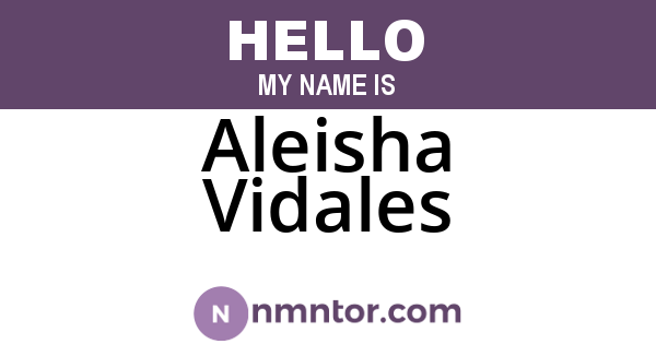 Aleisha Vidales