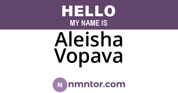 Aleisha Vopava
