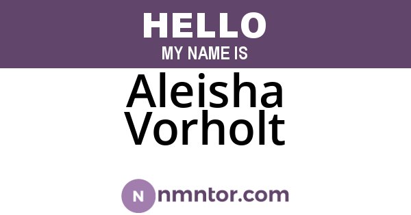 Aleisha Vorholt