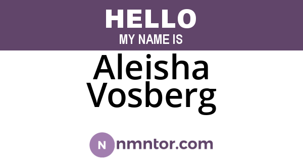 Aleisha Vosberg