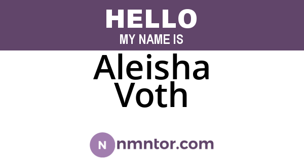 Aleisha Voth