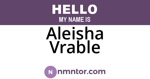 Aleisha Vrable
