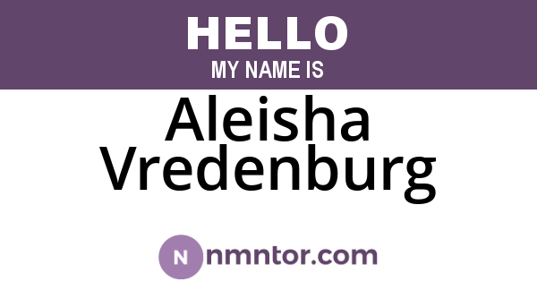 Aleisha Vredenburg