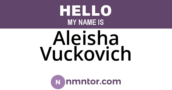 Aleisha Vuckovich
