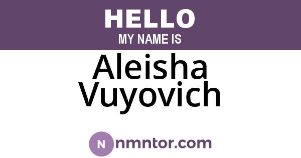 Aleisha Vuyovich