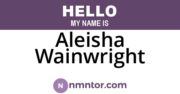 Aleisha Wainwright