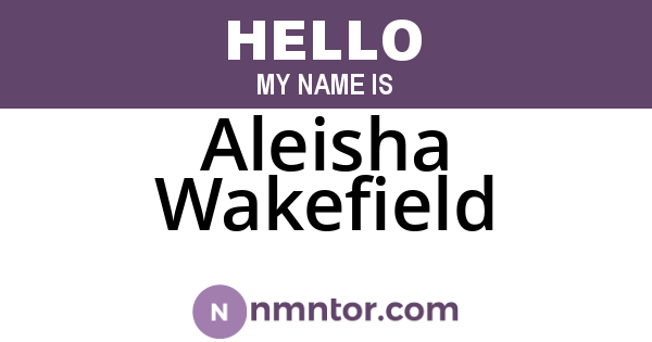 Aleisha Wakefield
