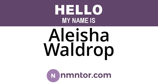 Aleisha Waldrop
