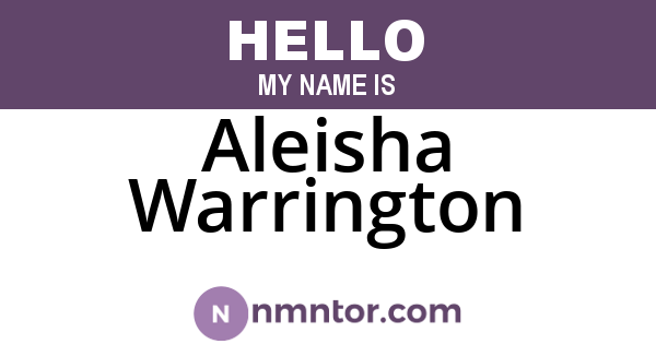 Aleisha Warrington