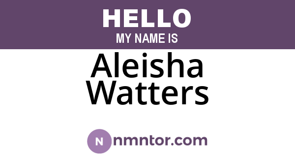 Aleisha Watters