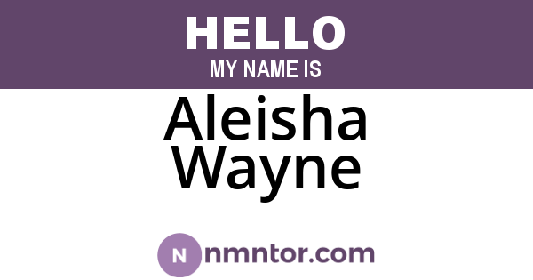 Aleisha Wayne