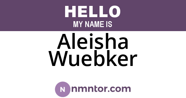 Aleisha Wuebker