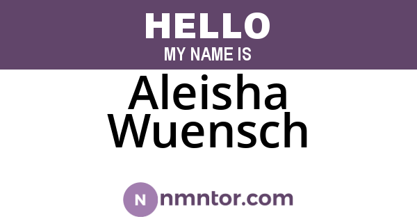 Aleisha Wuensch