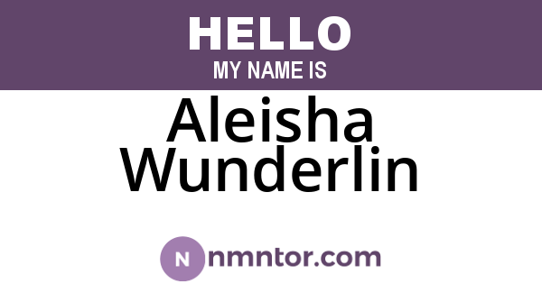 Aleisha Wunderlin
