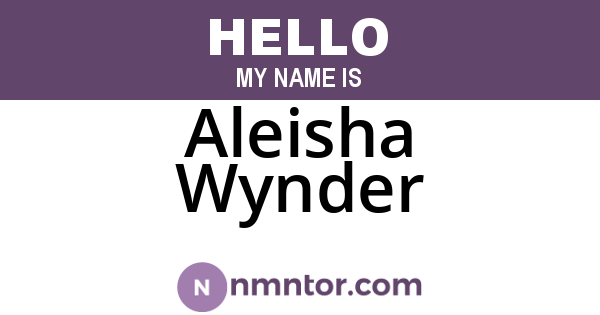 Aleisha Wynder